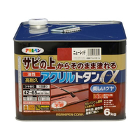 アサヒペン 油性高耐久アクリルトタンα 6KG ニューレッド FC736NV
