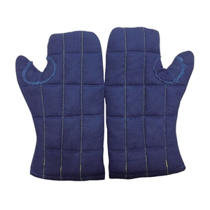 トラスコ中山 TRUSCO/キャンバス生地ミトン 中綿入りケブラー糸使用 ネイビー FC051YF-2566765-イメージ1