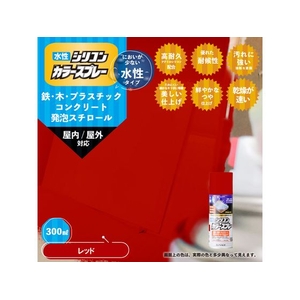 カンペハピオ 水性シリコンカラースプレー レッド 300ml FCB320M-イメージ2