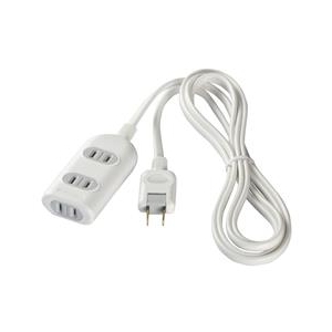 BUFFALO 2ピン式電源タップ 雷サージ防止付(3個口・3m) ホワイト BSTAPSG2330WH-イメージ1