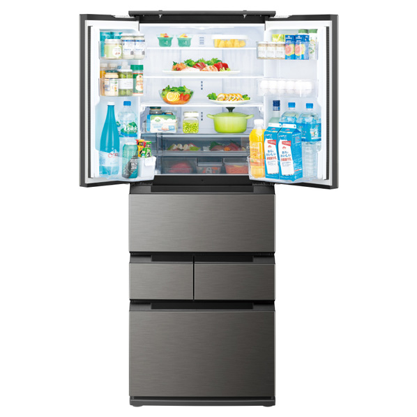 シャープ 429L 6ドア冷蔵庫 プラズマクラスター冷蔵庫 ラスティックダークメタル SJMF43MH 429L