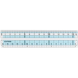 クツワ つや消し直線定規 16cm FCE442R-KB046-イメージ1