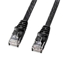 サンワサプライ カテゴリ6フラットLANケーブル(10m) ブラック LA-FL6-10BK