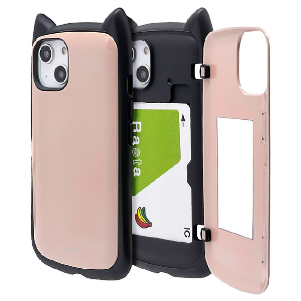 ラスタバナナ iPhone 14/13用猫耳ケース MIMI カード収納付き スモーキーピンク 7050IP261HB 人気・おすすめ｜多用途・生活用品におすすめ キャンペーン中 即納 即日発送サービス