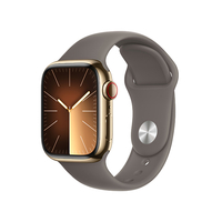 Apple Apple Watch Series 9(GPS + Cellularモデル)- 41mm ゴールドステンレススチールケースとクレイスポーツバンド - M/L MRJ63J/A
