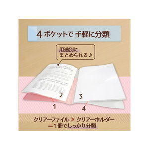 プラス PASTYスリムホルダーファイル A4 4ポケット チェリーピンク FCA8657-98-861-イメージ2