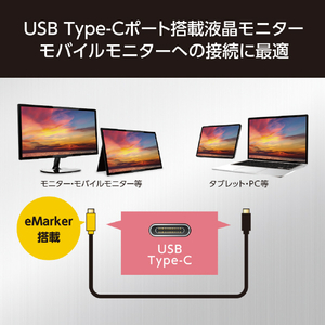 ミヨシ USB Type-C映像ケーブル 1．8m ブラック USB-CCD18/BK-イメージ2