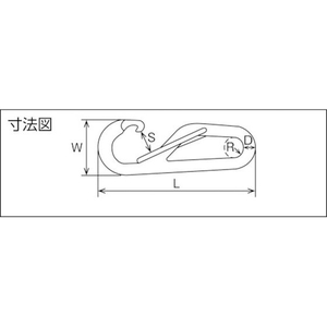 水本機械製作所 ステンレス ロープフック 線径6mm 長さ80mm FC207FF-8337812-イメージ2