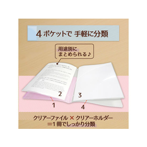 プラス PASTYスリムホルダーファイル A4 4ポケット ラズベリーピンク FCA8658-98-862-イメージ2