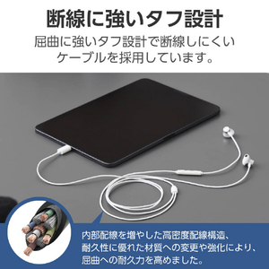 エレコム 高耐久 デジタル式USB Type-C(TM)ヘッドホン インナーイヤー型 シルバー EHP-DF13IMSV-イメージ3