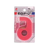 ニチバン セロテープ小巻 カッター付 まっすぐ切れるタイプ レッド F378419-CT-18DCR