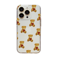 Dparks iPhone 14 Pro用ソフトクリアケース ハートテディ DS24153I14P