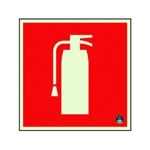 ユニット 消防標識消火器蓄光150角 図記号のみ 825-19A FC004XM-1838687-イメージ1