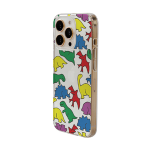 Dparks iPhone 14 Pro用ソフトクリアケース カラフルザウルス DS24154I14P-イメージ2