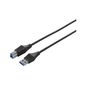 BUFFALO USB3．0スリムケーブル(A to B・2m) ブラック BSUABSU320BK-イメージ1
