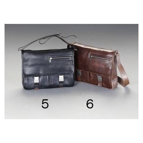 エスコ ショルダーバッグ 本革製 ブラック 360×80×260mm FCY2711-EA927TC-5 本革製