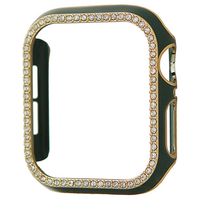 GAACAL Apple Watch Series 7-8 [41mm]用スワロフスキーフレーム グリーン×ゴールド W00065GG5