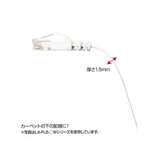 サンワサプライ カテゴリ6フラットLANケーブル(1m) ブルー LA-FL6-01BL-イメージ3