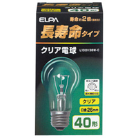 エルパ クリア電球 E26口金 40W形 1個入り L100V38W-C