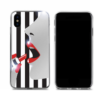 dreamplus iPhone XS/X用STRIPE MIRROR CASE レッドリップ DP10155I8