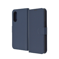 レイアウト arrows We2用Like standard 耐衝撃 手帳型レザーケース シンプル マグネット ダークネイビー RT-ARW2ELC1/DN