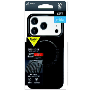 エアージェイ iPhone17 Pro用 MAGSAFE対応カーボン調ケース ブラック AC-P25P-CBM-イメージ1