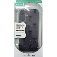 エレコム iPhone17用ソフトケース IMLリボン・ハート ブラック PM-A25AIMLRIBK