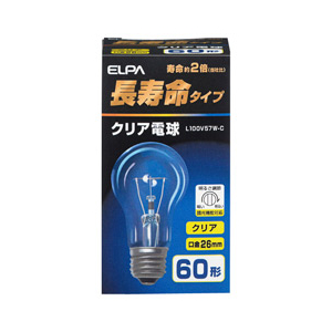 エルパ クリア電球 E26口金 60W形 1個入り L100V57W-C エルパ クリア電球 E26口金 60W形 1個入り L100V57W-C