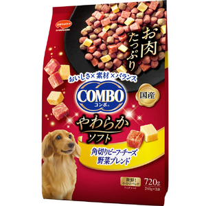 日本ペットフード コンボ ドッグ やわらかソフト 角切りビーフ・チーズ 野菜ブレンド 720g ｺﾝﾎﾞﾄﾞﾂｸﾞﾔﾜﾗｶｿﾌﾄﾁ-ｽﾞ720G-イメージ1