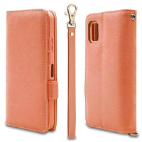 ラスタバナナ AQUOS wish3(SH-53D/A303SH/A302SH)用ハンドストラップ付き手帳型ケース コーラルピンク 7556AQOW3BO
