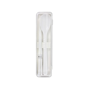 アスベル ランタス 箸スプーンセット 18.5cm 抗菌加工 ホワイト FCF321N-A3537-イメージ1