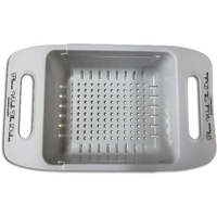 リビング 水切り伸縮バスケット グレー FC17661