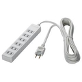 BUFFALO 2ピン式電源タップ 雷サージ防止付(6個口・2m) ホワイト BSTAPSG2620WH