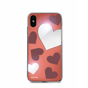dreamplus iPhone XS/X用Heart MIRROR CASE レッド DP10158I8-イメージ1