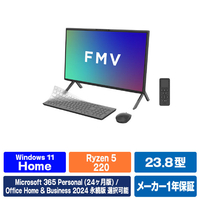 富士通 23．8型フルHD/Ryzen 5/Radeon 740M/メモリ16GB/約512GB SSD/WiFi 6E e angle select FMV Desktop F ブラック FMVF55L1B6