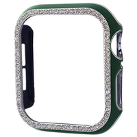 GAACAL Apple Watch Series 7-8 [45mm]用スワロフスキーフレーム グリーン×シルバー W00065GS6