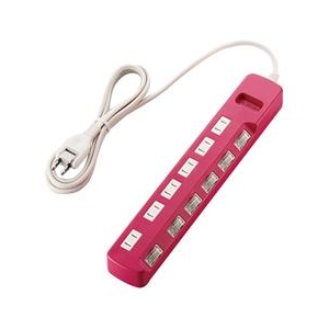 エレコム スイッチ付雷ガードタップ(6個口・2m) Color Style ピンク T-PN04-2620PN エレコム スイッチ付雷ガードタップ(6個口・2m) Color Style ピンク T-PN04-2620PN
