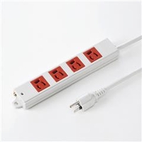 サンワサプライ 工事物件タップ赤（3P・4個口・3m） レッド TAP-K4-3R