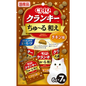 イナバショクヒン CIAO クランキーちゅ～る和え チキン味 6g×7袋 CIAOｸﾗﾝｷ-ﾁﾕ-ﾙｱｴﾁｷﾝ7P-イメージ1