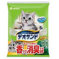 ユニ・チャームペットケア デオサンド オシッコのあとに香る砂 ナチュラルグリーン(5L) ｶｵﾙｽﾅﾓﾘﾉｶｵﾘ5L