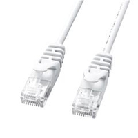 サンワサプライ カテゴリ6極細LANケーブル(0．5m) ホワイト LA-SL6-005W