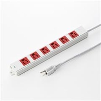 サンワサプライ 工事物件タップ（3P・6個口・3m） レッド TAP-K6-3R