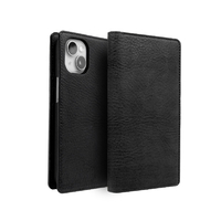 ABBI SIGNATURE iPhone 15用VINTAGE イタリアンレザー MagSafe対応ダイアリーケース ブラック ABS26160I15