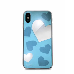dreamplus iPhone XS/X用Heart MIRROR CASE ブルー DP10160I8-イメージ1