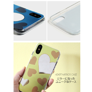 dreamplus iPhone XS/X用Heart MIRROR CASE ブルー DP10160I8-イメージ6