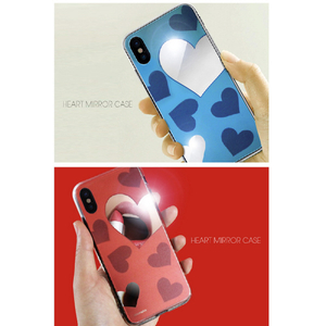 dreamplus iPhone XS/X用Heart MIRROR CASE ブルー DP10160I8-イメージ7