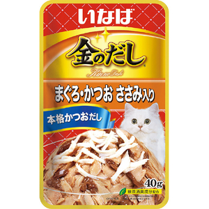いなばペットフード 金のだしパウチ まぐろ・かつお ささみ 40g ｷﾝﾉﾀﾞｼﾊﾟｳﾁﾏｸﾞﾛｶﾂｵｻｻﾐ40G-イメージ1