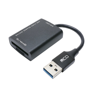 ミヨシ SDカードリーダ・ライタ USB3．2Gen1対応 USB-A [USR-ASD1] ブラック USR-ASD1/BK-イメージ1