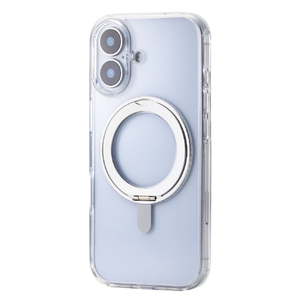 エレコム iPhone 17用ハイブリッドケース MAGKEEP スタンド シルバー PM-A25AMAGSTSV-イメージ2