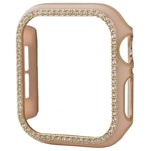 GAACAL Apple Watch Series 7-8 [45mm]用スワロフスキーフレーム ピンク×ゴールド W00065PG6-イメージ1